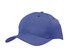A purple cap featuring breathable poly twill fabric with circle perforations and a logo.