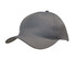 A grey breathable cap with circular perforations and a curved brim, featuring a subtle logo on the side.