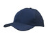 A navy cap featuring triangle perforations and a curved brim. It includes a logo on the side.