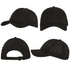 A black cap featuring a solid front and back with perforated mesh sides and an adjustable strap at the back.