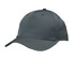 A grey sports cap with tear drop perforations and a curved visor, featuring a logo on the side.