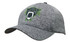 A grey sports cap featuring an embroidered panther design in green and black. The cap has a curved brim and a fitted style.
