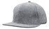 A grey marle flannel snapback cap featuring a flat brim and a textured fabric. Includes branding on the side.