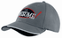 A grey cap with an indented peak and a logo featuring the word "AWESOME!" in bold lettering.