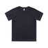 A black short-sleeved children's t-shirt with a tag and no visible logos.