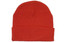 Acrylic beanie in bright red with a folded cuff, featuring a logo on the side.
