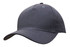 A grey cotton twill cap featuring a structured design and a curved brim, with a logo on the front.