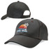 A dark brown cap with a logo, featuring an adjustable back and a curved brim.