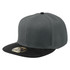 A green cap with a black visor and a logo on the front.