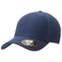 A trucker cap in a dark navy colour with a mesh back and a curved brim. Features a logo on the front.