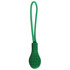 A green zip puller with a textured grip and a looped cord, part of a set of four.