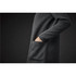 A dark green women's Chelsea open cardigan featuring a textured pattern and a side pocket.