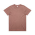 A faded pink t-shirt on a plain background, featuring a crew neck and no visible branding.