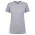 A grey women's boyfriend tee featuring a classic crew neckline and short sleeves. The shirt has a brand logo.