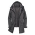 A grey Women's Fairbanks 5-in-1 System Jacket, featuring a removable inner lining and multiple pockets.