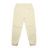 Cream-coloured track pants with an elastic waistband and ankle cuffs, featuring a single back pocket.