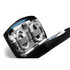 A black tech kit contains various charging cables, a power adapter, and elastic straps for organisation.
