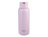 A drink bottle in pastel pink with a secure cap and a logo near the base.