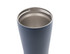 A drink bottle featuring a navy exterior and a stainless steel interior, with a logo on the surface.