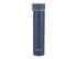 A drink bottle in navy blue with a grey lid and a small logo on the front.