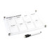 A clear acrylic weekly planner with sections for each day and a whiteboard marker included. Features chrome corners.