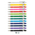 A collection of stylus pens in various colours, featuring a sleek design and chrome accents, with a logo present.