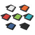 A gift set featuring notebooks in various colours—white, orange, red, green, blue, teal, and black—each with a pen.