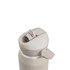 A drink bottle with a flip straw lid, featuring a sleek design in a light colour and incorporating a logo.