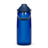 A drink bottle in navy blue with a flip-top lid and a carrying handle. It features a brand logo.