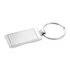 A silver wave metal key ring with a rectangular body and a circular keychain attachment.