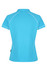 A blue polo shirt with contrast piping and a logo, featuring a stylish, fitted back design.