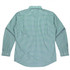 A long sleeve men's shirt in a green check pattern, featuring a button-up design and a collar.