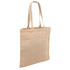 A jute tote bag in a natural beige colour, featuring two sturdy handles and an unbranded exterior.
