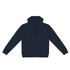 A navy unisex hoodie with a front pocket and drawstring hood. It features a logo on the front.