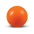 An orange stress ball in a smooth, round shape.