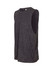 A stone wash men's singlet in black with a sleeveless design and a subtle texture. It features a logo.