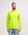 A bright yellow long sleeve t-shirt made from ultra cotton, featuring a logo on the front.