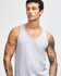 A light grey unisex fine jersey tank top featuring a classic design and a simple logo.