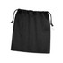 A medium black cotton gift bag with drawstring closure. The bag features a simple design and a logo.