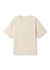 A cream-coloured unisex oversize easy-fit tee, featuring short sleeves and a simple design.