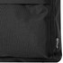 A black laptop backpack with a textured finish, featuring a side pocket and a logo branding.