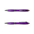 A metal pen in vibrant purple with a shiny chrome clip and tip, featuring a sleek design.
