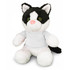 A Black & White Cat plush with a white shirt on