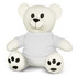 A White Cotton Bear plush with a white shirt on