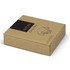 A brown cardboard box containing the NATURA Puzzle Coaster Set of 4, featuring a simple illustrated design.