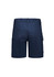Navy women's essential stretch cargo shorts, featuring multiple pockets and a fitted design. Includes branding.
