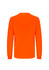 An orange long sleeve safety tee, featuring a simple design and a logo on the back.