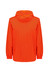 An unisex super light packable rain jacket in vibrant orange, featuring a hood and elasticised cuffs.