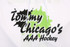 A white hoodie featuring a green and black logo with the text "Tommy Chicago's AAA Hockey" and a drawstring.