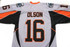 A grey ice hockey jersey featuring orange and black accents, with the name "OLSON" and the number "16" displayed prominently.